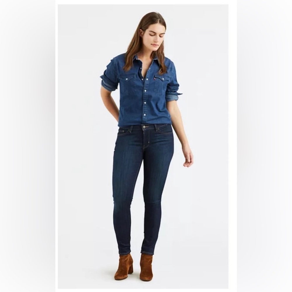 LEVI'S Demi Curve Blue Low Rise Skinny Jeans